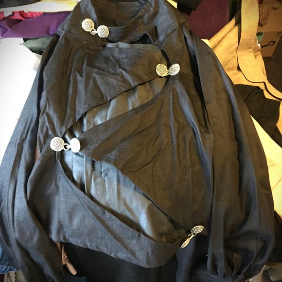 WASSA WEAR BOUTIQUE Denim Zig Zag Jacket  HAND-MADE - Picture 11 of 16